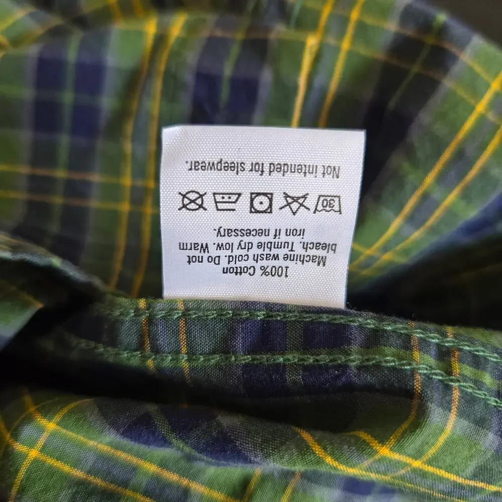 Janie and Jack Boy Plaid Dress Shirt Button Front Size 4 Green Cotton Fall